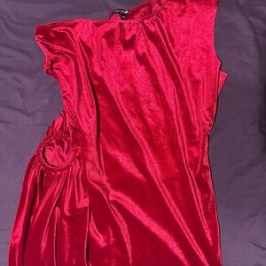 Fashion Nova One Shoulder Red Dress